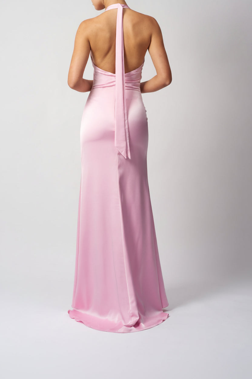 TIE BACK SATIN PINK