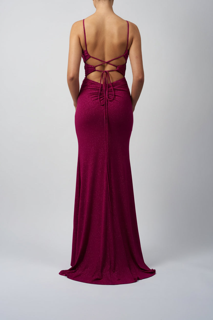 TIE PLEAT JERSEY MAGENTA