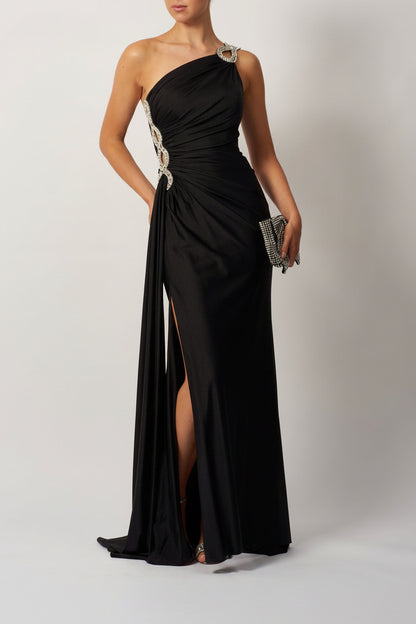 GRECIAN GOWN JERSEY BLACK