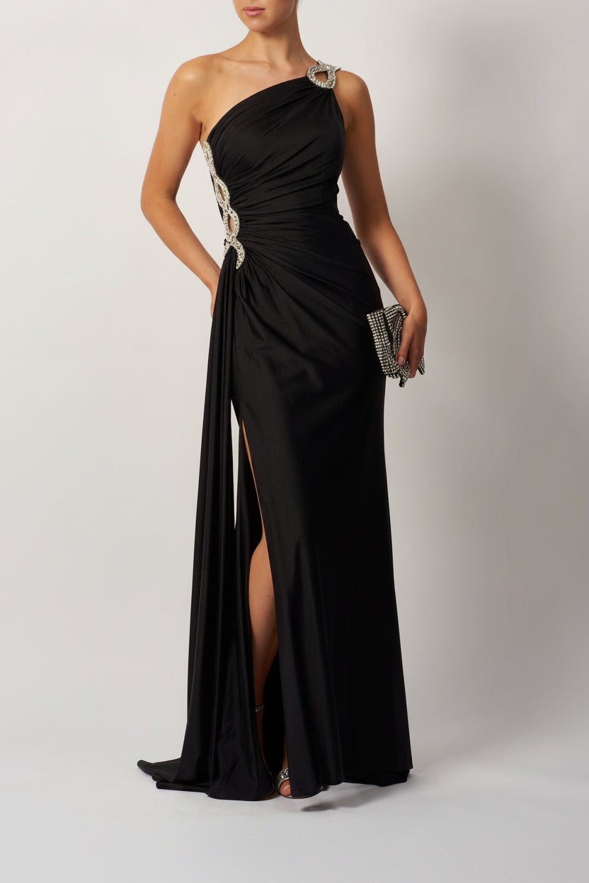 GRECIAN GOWN JERSEY BLACK