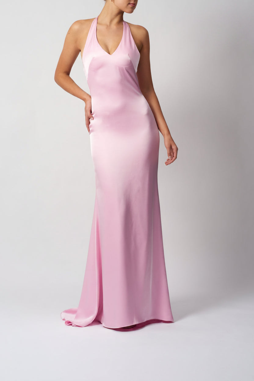 TIE BACK SATIN PINK