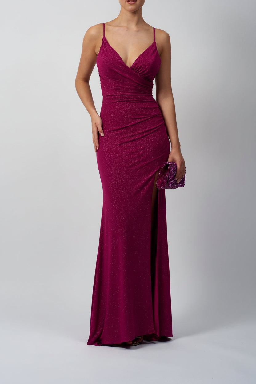 TIE PLEAT JERSEY MAGENTA